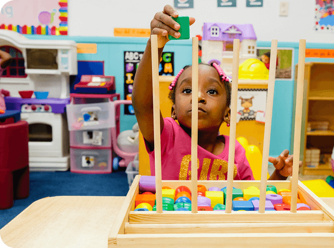 Child enjoying classroom activities